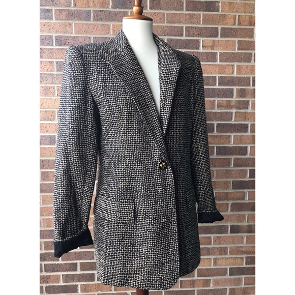 🌷SOLD 🌷Vintage Cache Tweed Blazer Jacket - Picture 4 of 8